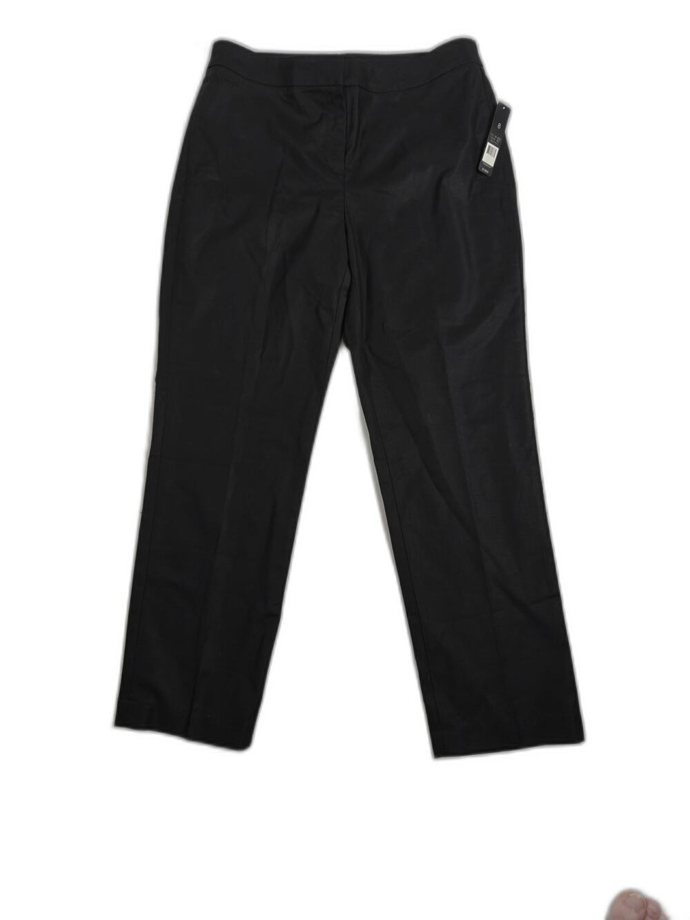 Womens NIC+ZOE Perfect Straight Leg Pants Black Size 8 NWT